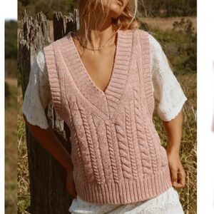 Spell Pink Cable Knit Vest
